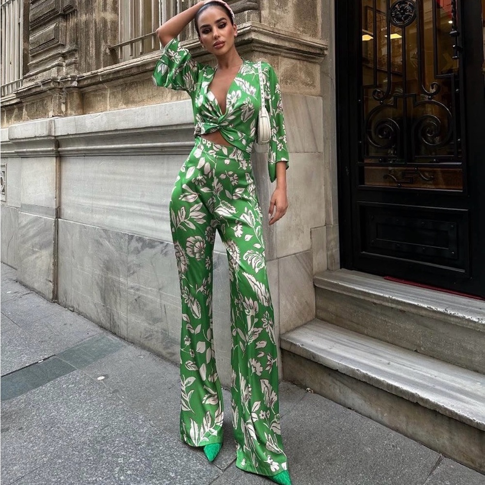 Zara romper jumpsuit cut out Bohemian casual Summer Floral print - Picture 2 of 7